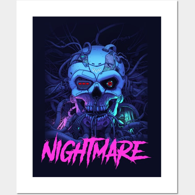 Nightmare Skull In Wires Wall Art by KAENKODI